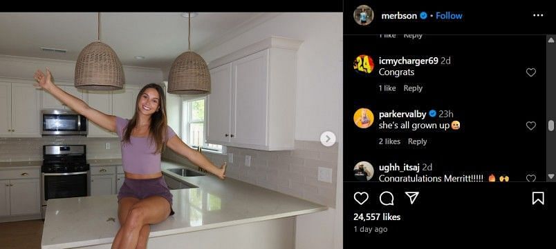 Screenshot of Merritt Beason's Instagram post (@merbson/ig)
